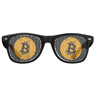 Lunettes De Fête Retro bitcoin monnaie numérique monnaie monnaie pièce bl
