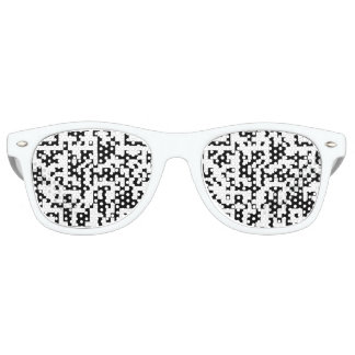 Lunettes De Fête Retro Bitcoin noir et blanc QR Code