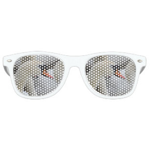 Lunettes De Fête Retro Blancs Swan Adulte Retro Fêtes, Blancs