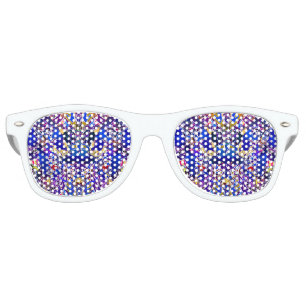 Lunettes De Fête Retro Bleu mignon éléments abstraits lancer oreiller