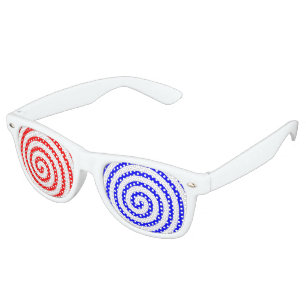 Lunettes De Fête Retro Bleu rouge hypnotisé