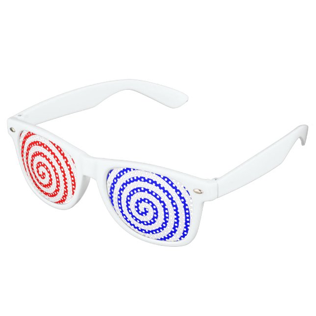 Lunettes De Fête Retro Bleu rouge hypnotisé (Angulaire)