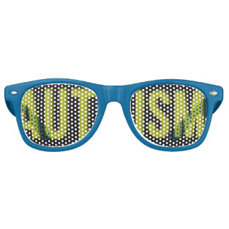 Lunettes De Fête Retro Bleu Sensibilisation sur l'autisme adulte