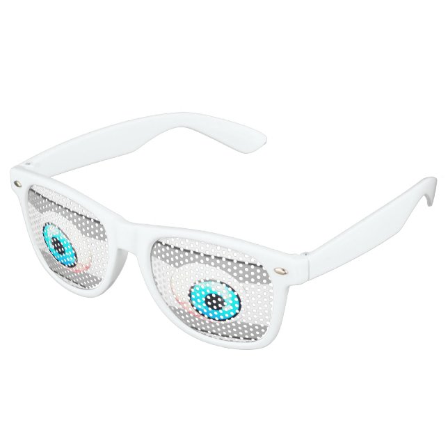 Lunettes De Fête Retro Blue Eyeball (Angulaire)