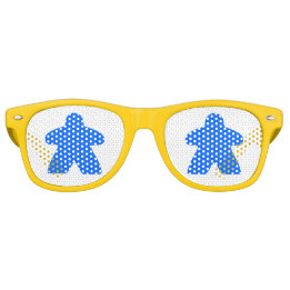 Lunettes De Fête Retro Blue Meeple par Blackburn Ink
