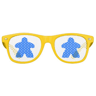 Lunettes De Fête Retro Blue Meeple par Blackburn Ink