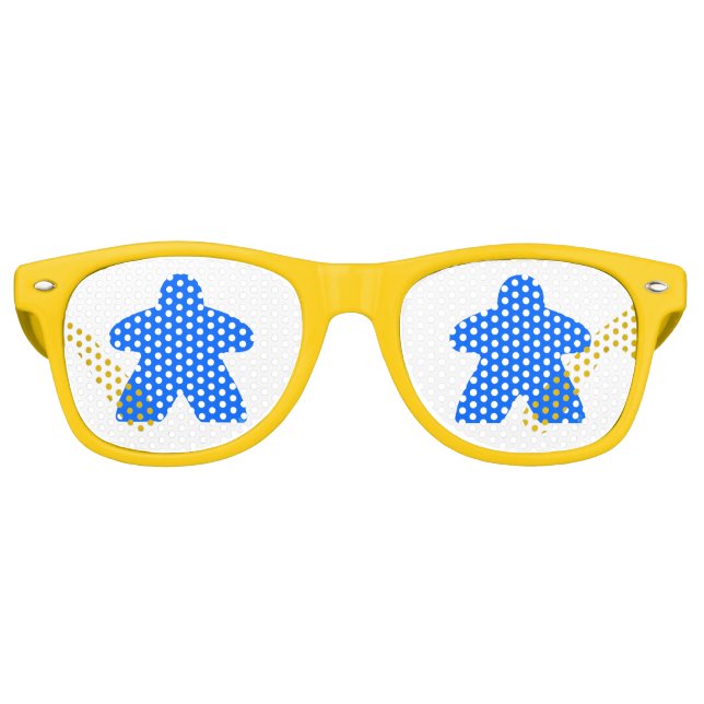 Lunettes De Fête Retro Blue Meeple par Blackburn Ink (Devant)
