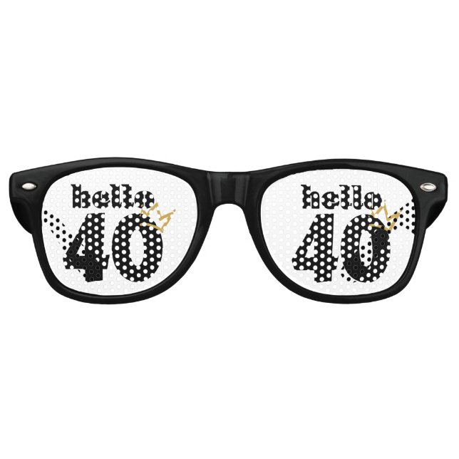 Lunettes De Fête Retro Bonjour 40 Anniversaire Couronne (Devant)