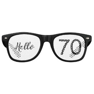 Lunettes De Fête Retro Bonjour 70 points noirs et blancs Photo et nom Ann
