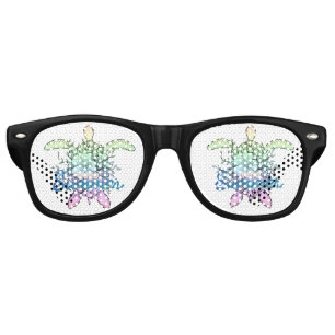 Lunettes De Fête Retro Bonjour Tortue d'été