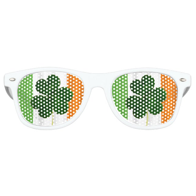 Lunettes De Fête Retro Bonne St. Patrick's Day Irlandais Drapeau Shamrock (Devant)