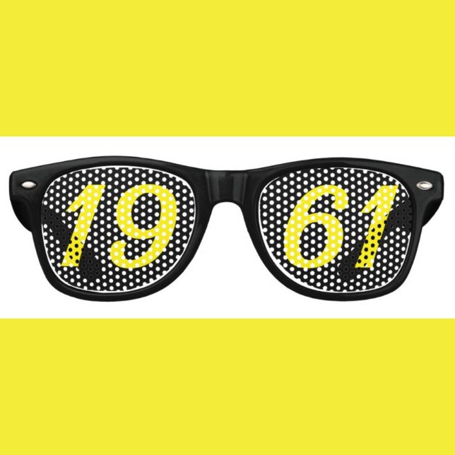 Lunettes De Fête Retro Born in 1961 65th birthday fun shades sunglasses (Créateur téléchargé)