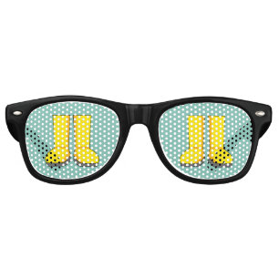 Lunettes De Fête Retro Bottes de pluie jaunes en caoutchouc