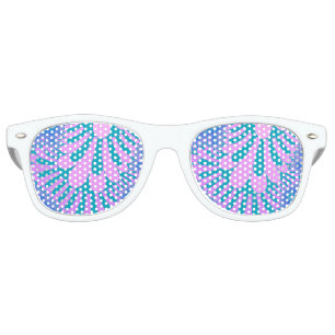 Lunettes De Fête Retro Boucle rose et Turquoise