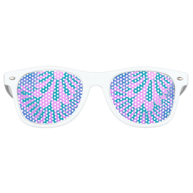Lunettes De Fête Retro Boucle rose et Turquoise (Devant)