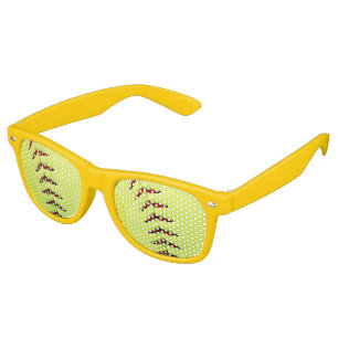 Lunettes De Fête Retro Boule de softball jaune