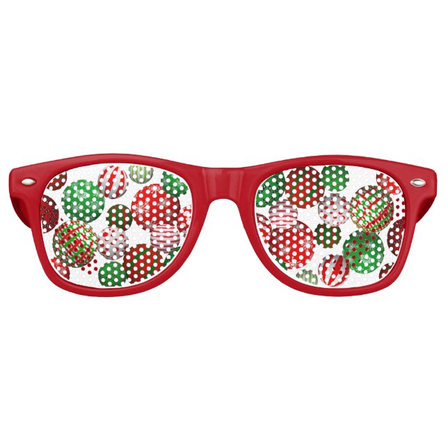 Lunettes De Fête Retro Boules de Noël 3D (Devant)