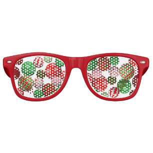 Lunettes De Fête Retro Boules personnalisables de Noël 3D