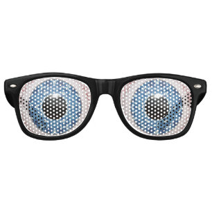 Lunettes De Fête Retro Boulonnant Bloodshot Bleu yeux