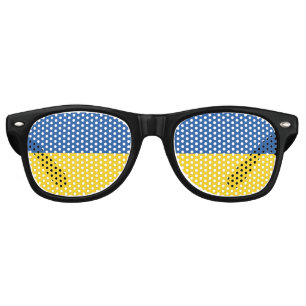 Lunettes De Fête Retro Bouton du drapeau de l'Ukraine