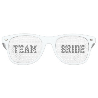 Lunettes De Fête Retro Bride de l'équipe de mariée blanche