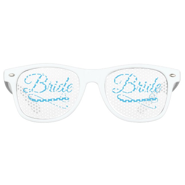 Lunettes De Fête Retro Bride Flourish Blue (Devant)