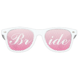 Lunettes De Fête Retro Bride rose en Mariage de script