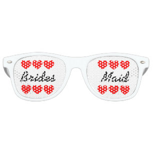 Lunettes De Fête Retro Bridesmaid coeurs amusants bachelorette nuances
