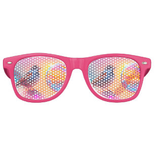 Lunettes De Fête Retro Bruant coloré et bulle arc-en-ciel