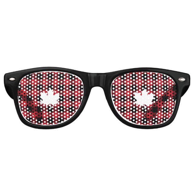 Lunettes De Fête Retro Buffalo Plaid : feuille (Devant)