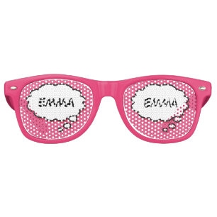 Lunettes De Fête Retro Bulle de pensée de bande dessinée personnalisée Fu