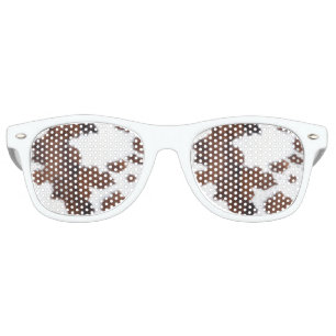 Lunettes De Fête Retro Cachette de vache blanc Brown