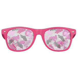 Lunettes De Fête Retro Camouflage animal Silhouette rose