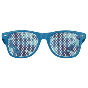 Lunettes De Fête Retro Camouflage bleu
