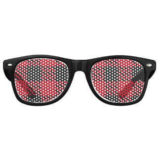 Lunettes De Fête Retro Carré de Buffalo Noir Rouge Plaid Motif 1