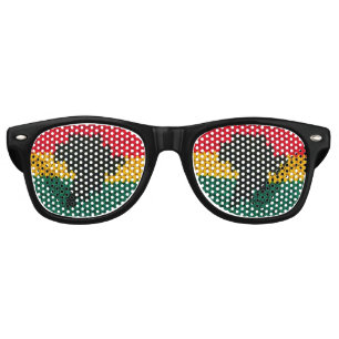 Lunettes De Fête Retro Carte de l'Afrique Black Red Gold Green Jamaïcain