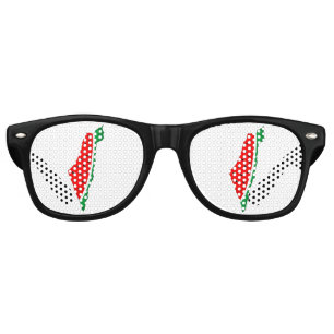 Lunettes De Fête Retro Carte de Palestine Watermelon Symbole de la libert