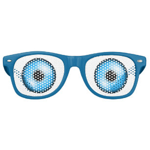 Lunettes De Fête Retro Cartoonish Blue Eyes