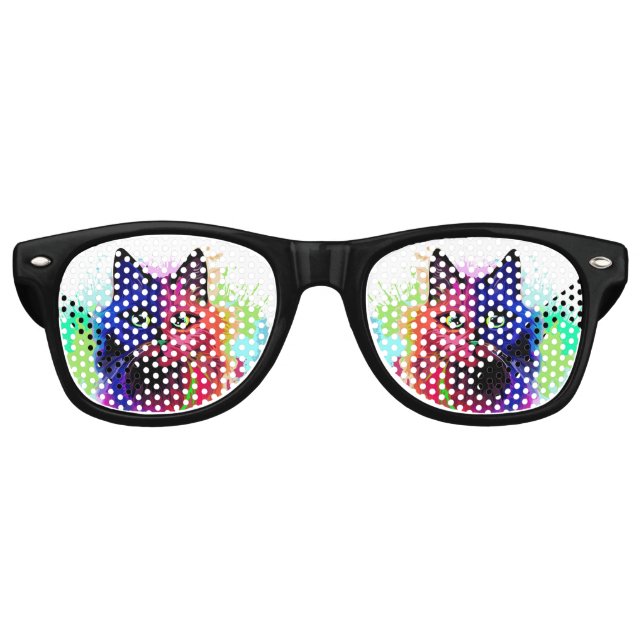 Lunettes De Fête Retro Cat Trippy Psychedelic Pop Art (Devant)