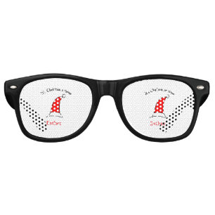 Lunettes De Fête Retro C'est Noël heure Père Noël rouge casquette nom sim