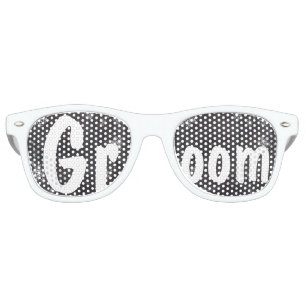 Lunettes De Fête Retro Chalet de neige moderne hiver mariage Groom