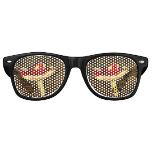 Lunettes De Fête Retro Champignon rouge