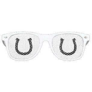 Lunettes De Fête Retro Chance en fer à cheval logo