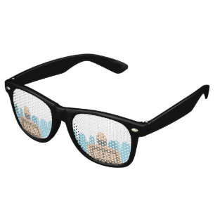 Lunettes De Fête Retro Chariot d'homme ours chauve musclé de SlipperyJoe 