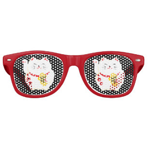 Lunettes De Fête Retro Chat chanceux Maneki Neko