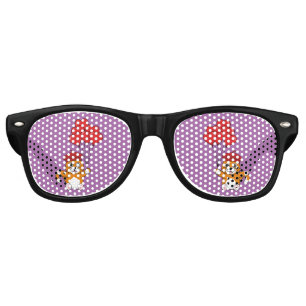 Lunettes De Fête Retro Chat mignon avec Ballons de Coeur Rouge
