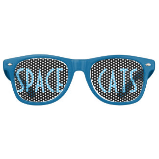 Lunettes De Fête Retro Chats spatiaux (bleu)