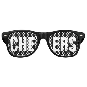 Lunettes De Fête Retro 'CHEERS' Parti noir et blanc