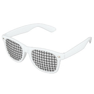 Lunettes De Fête Retro Chèques de buffles blancs noirs modernes