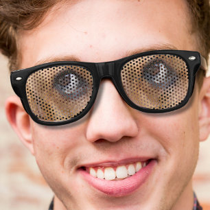 Lunettes De Fête Retro chien de chiot mignon yeux d'or d'extraction